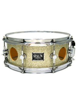 Spaun Drum Co. Vented 6x14 Maple Snare Drum - Silver Glass Spaun Drum Co. Vented 6x14 Maple Snare Drum - Silver Glass